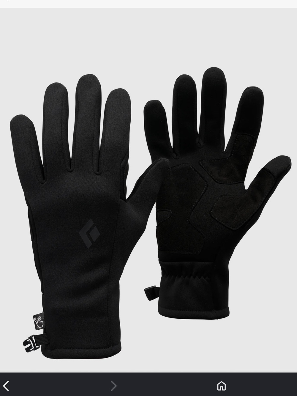 Black Diamond Heavyweight Screentap Liner Gloves Size Medium